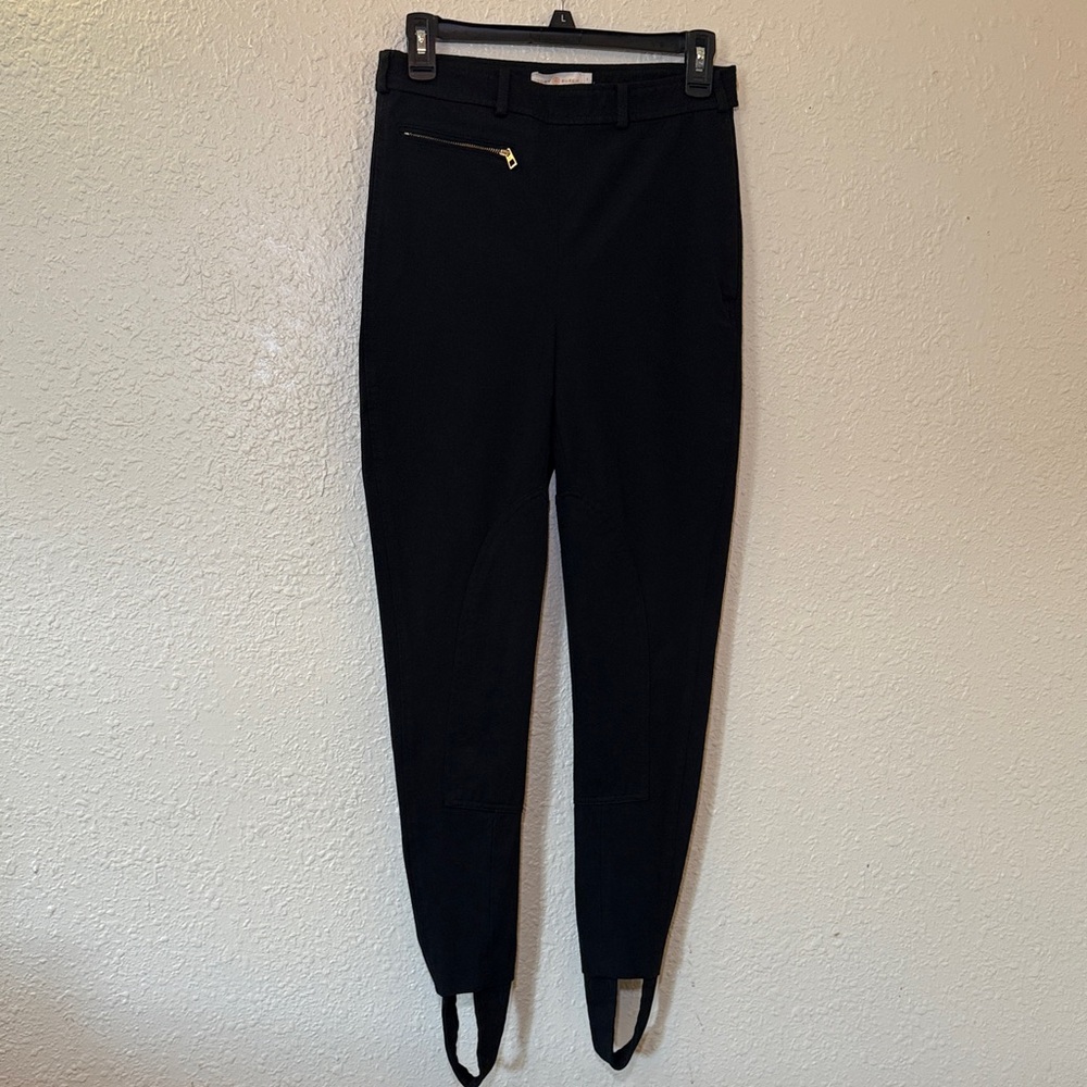 Tory Burch Black Pants with Orange Logo Tag